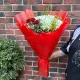 Букет с розами и кустовыми 